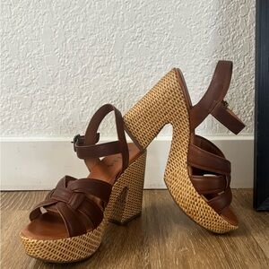 Kork-Ease Brown Platform Sandals